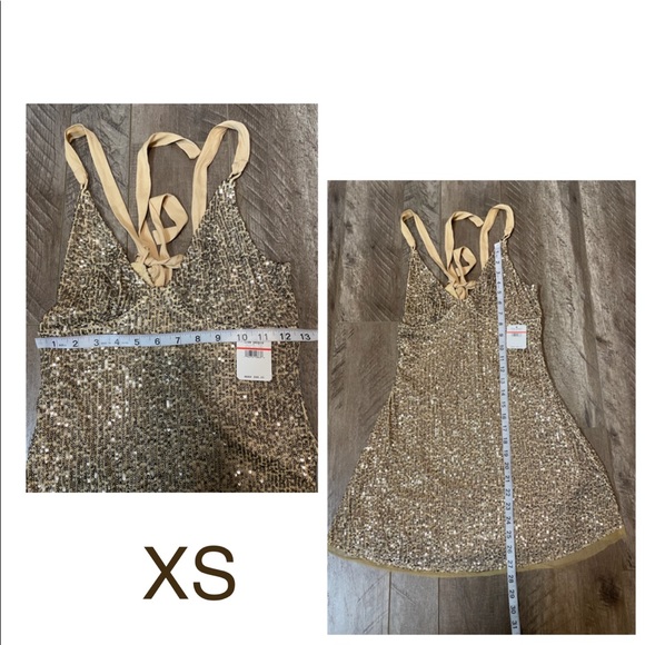 NWT M Free People Gold rush sequin party GOLD - Picture 5 of 11